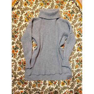 Halogen XL Light Gray 100% Cashmere Ribbed Turtleneck Sweater SO SOFT!!! XL